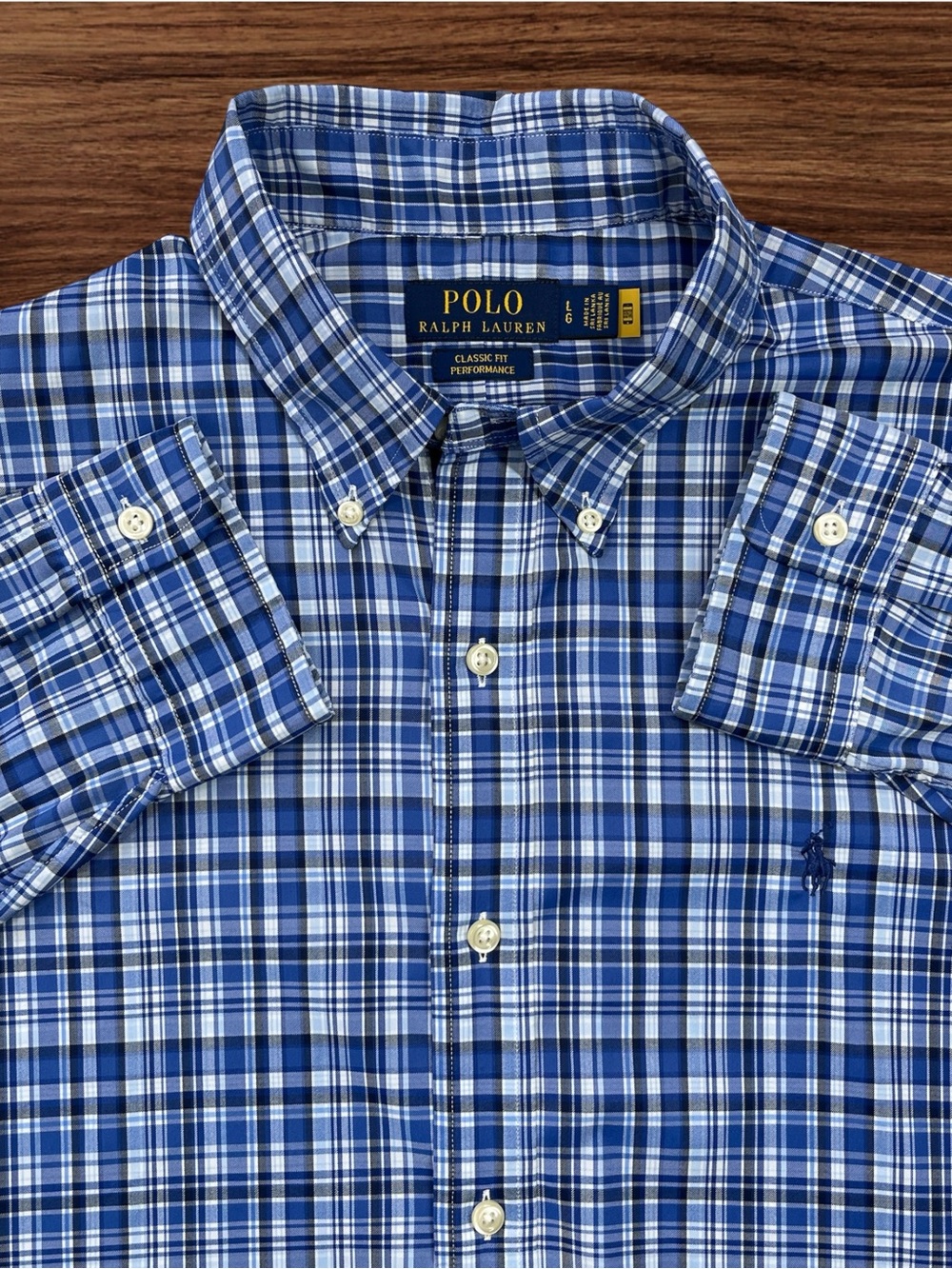Polo Ralph Lauren Long Sleeve Plaid Button Down Performance Classic Fit Large - Picture 1 of 3